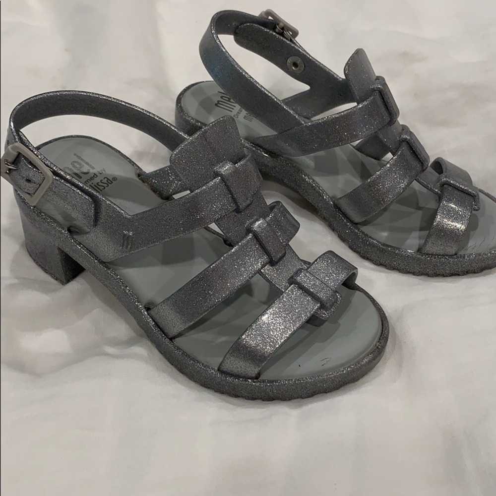 Glittery Wedge Sandals